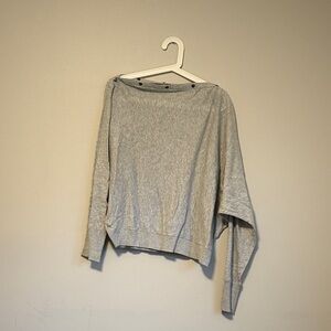 All Saints Gray Off-the-Shoulder Sweater